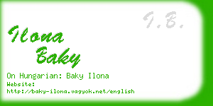 ilona baky business card